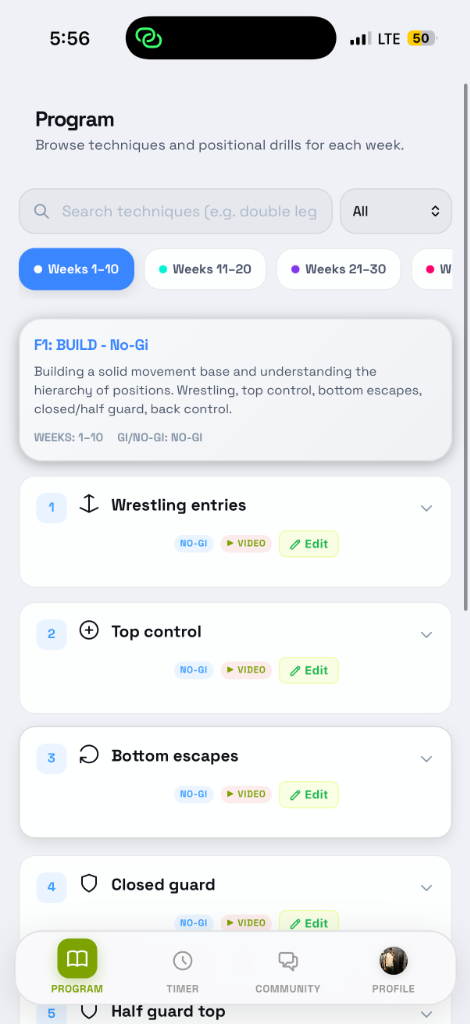 Curriculum Program App Screenshot